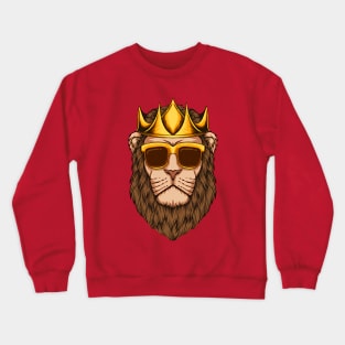 Cool Lion Wearing Sunglasses Crewneck Sweatshirt